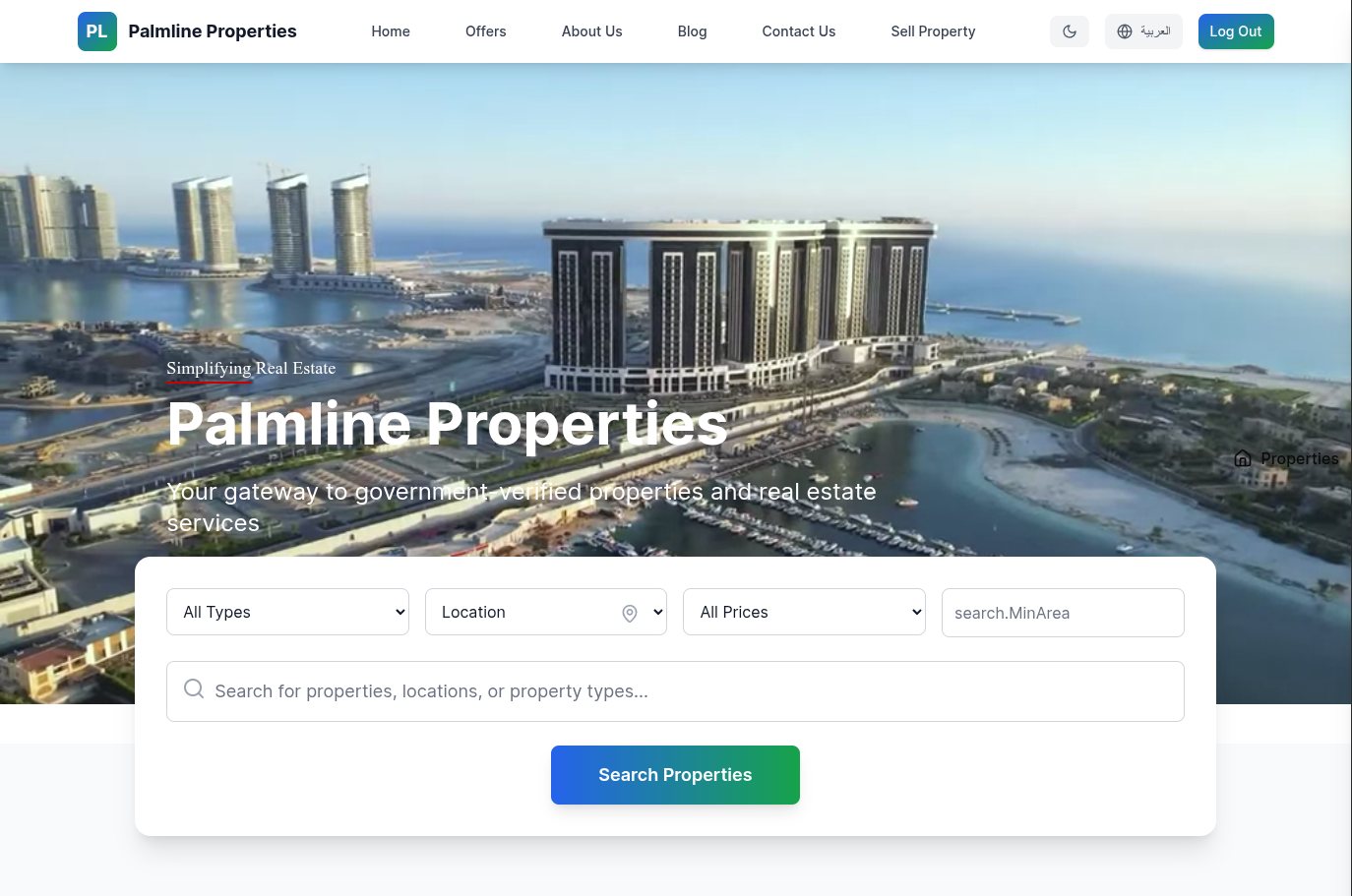 Real Estate Website hero image